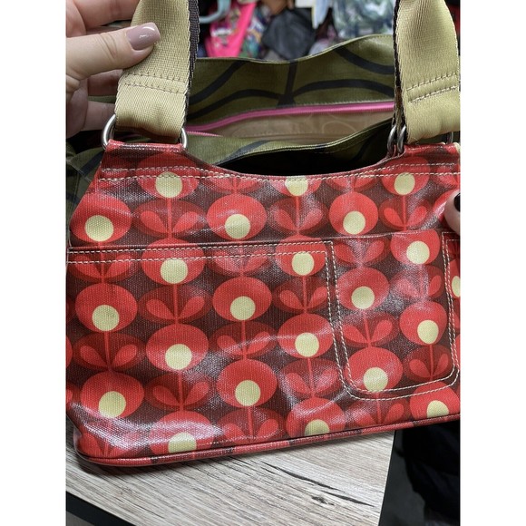 Orla Kiely Bags Orla Kiely Iconic Hand Shoulder Bag Red Beige